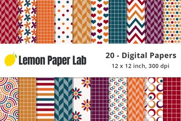 Autumn Geometric Digital Patterns