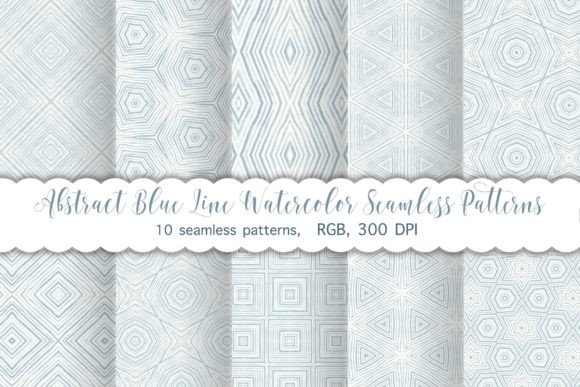 Blue Line Watercolor Seamless Patterns: A Versatile Design Resource for Creators and Businesses