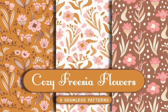 Cozy Freesia Flowers Seamless Patterns: A Versatile Design for Autumn and Beyond