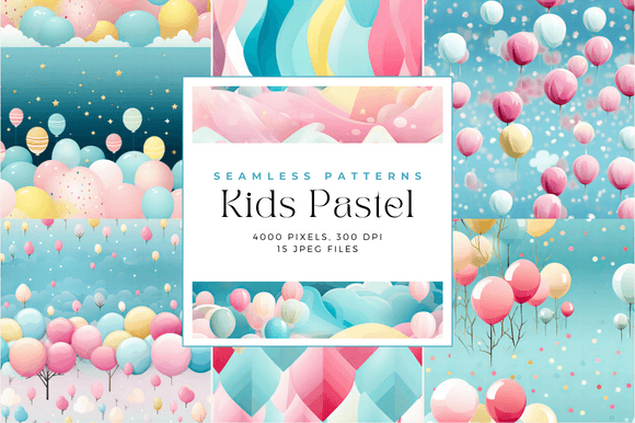 Kids Pastels Seamless Patterns