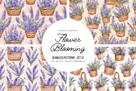 Lavenders in Basket Patterns Vol.01: A Versatile Design Resource for Creative Projects
