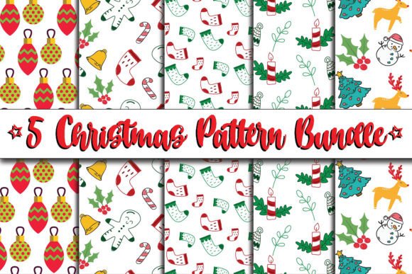 Merry Christmas Digital Patterns Papers