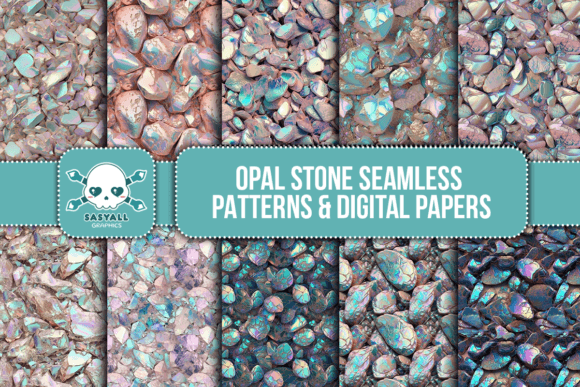 Opal Stone Seamless Patterns: A Versatile Digital Resource for Creative Projects