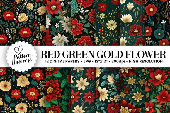 Red Green Gold Cute Floral Patterns: A Timeless Design for Modern Creativity
