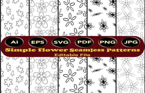 Seamless Simple Flower Patterns