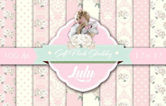 Soft Pink Shabby Patterns: A Digital Paper Collection for Creative Projects