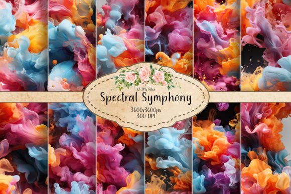 Spectral Symphony Seamless Patterns: Elevating Design with Ethereal Aesthetics