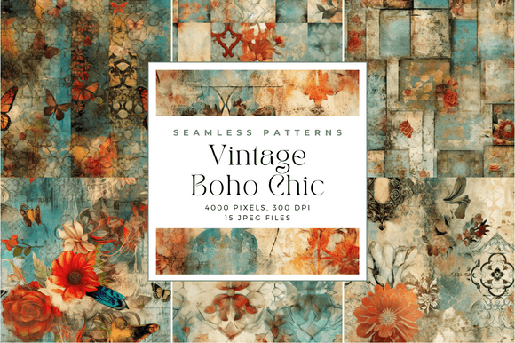 Vintage Boho Chic Seamless Patterns: A Timeless Addition to Your Creative Projects