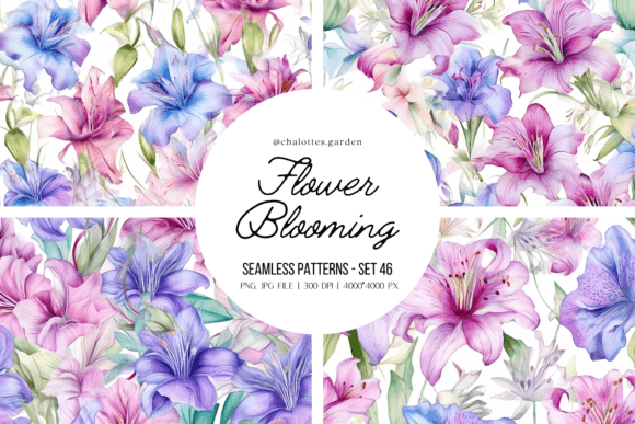 Violet Flowers Seamless Patterns: Elevate Your DIY Projects with Timeless Elegance