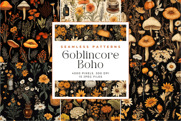 Watercolor Goblincore Boho Patterns: A Creative Escape for Your Crafting Projects